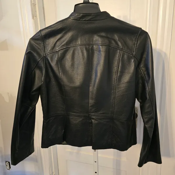Women's Black Leather Zip - Image 3