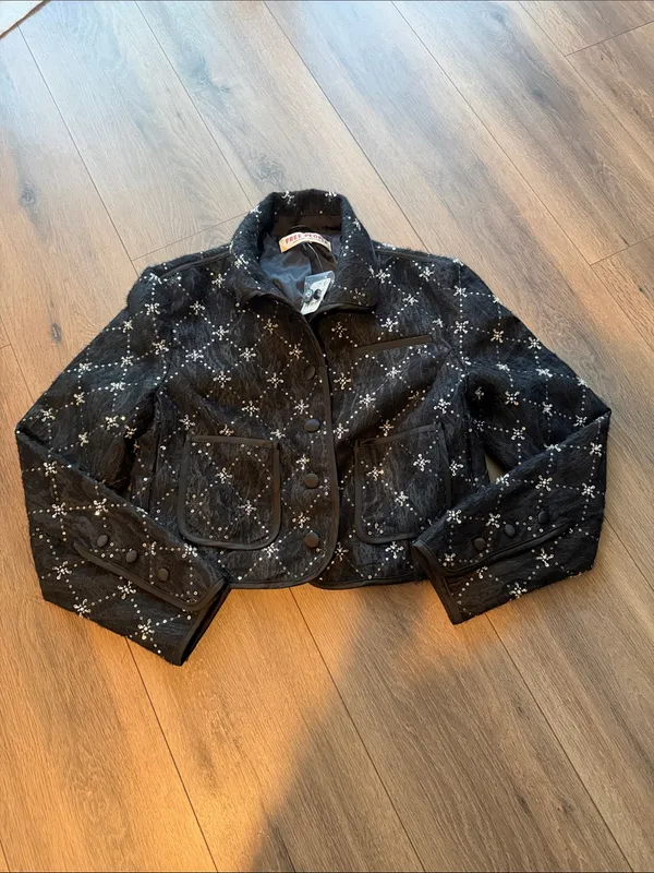 Free People Time of my Life Embellished Jacket- size Small - Image 2