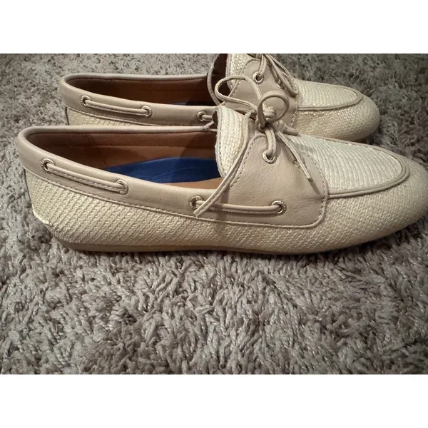 Sperry Boat Shoes Slimboat WM Women's Size 10 Beige Raffia Loafers NWOT - Image 8
