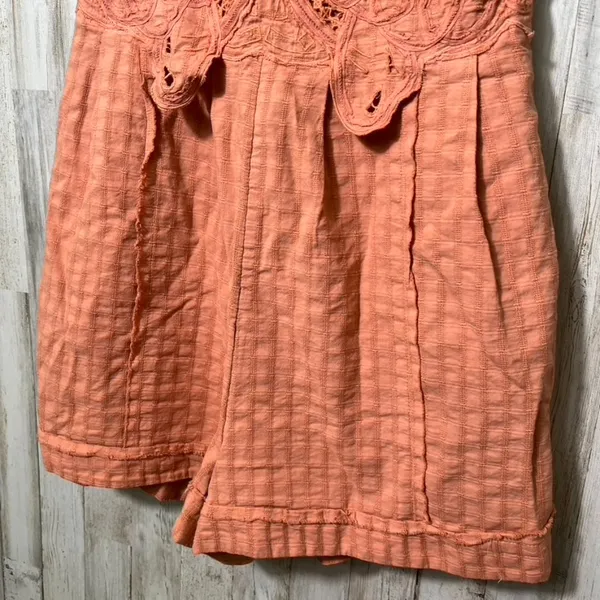 Free People‎ Finley Cutwork Orange Lace Romper Womens Size 4 - Image 2