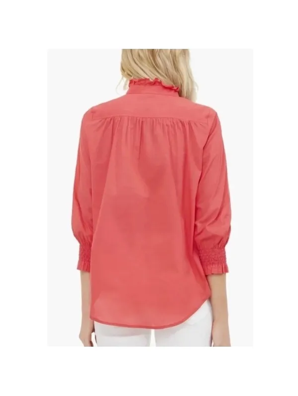 Tuckernuck Teagan Popover Blouse Shirt 100% Cotton in Pink Women’s Small - Image 14