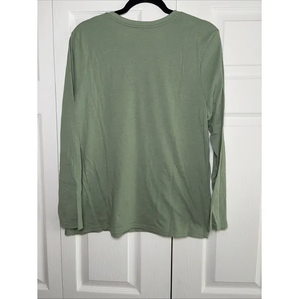 Mountain‎ and Isles Explore Graphic Tee Womens Size XL Green Long Sleeve Cotton - Image 4