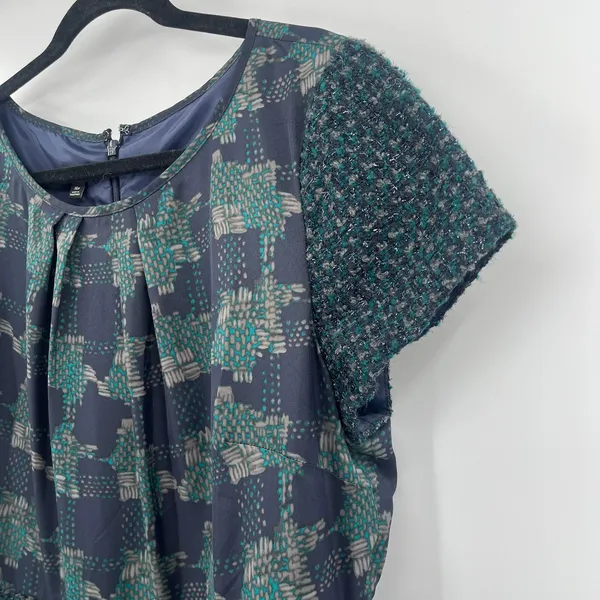 Talbots Tweed Dress Sz 16P Office Preppy Old Money Academia Mix Media Metallic - Image 5