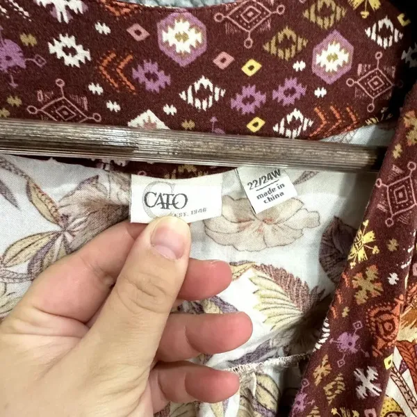 Cato‎ Floral Boho Kimono Draped Open Front Cardigan Festival Boho Chic Plus 22W - Image 2