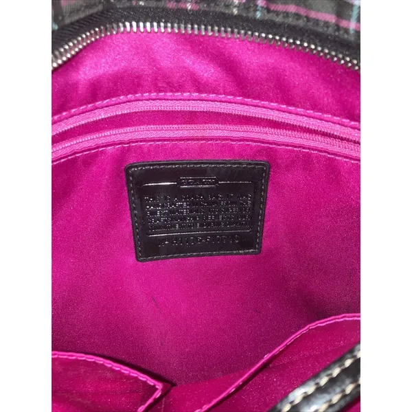 Coach Purse Poppy Plaid Berry‎ Pink Purple Black Glittery - Image 6