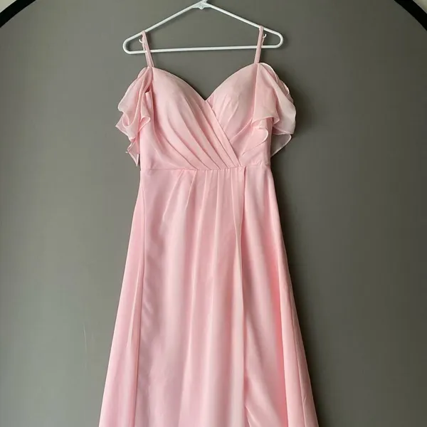 Hebeos‎ Ethereal Dainty Fairy Flowy Formal Bridesmaid Prom Maxi Dress Pink - Image 2