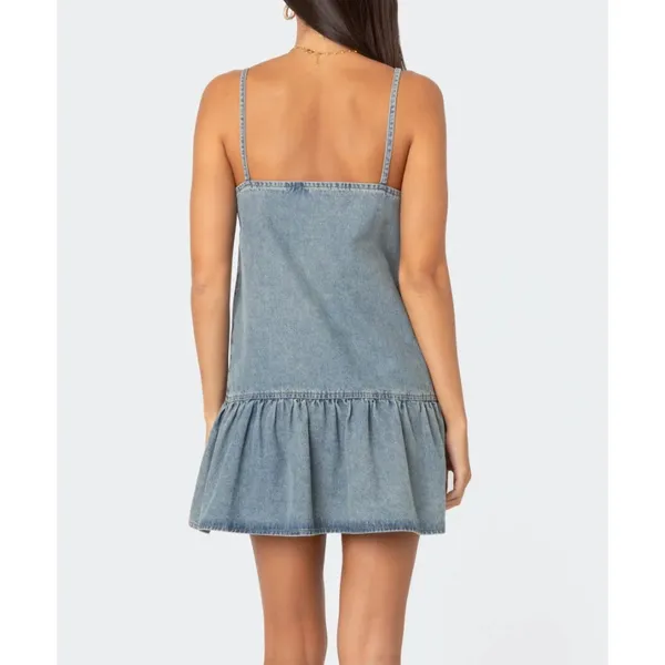 Edikted Dylan Denim Mini Dress Size XS - Image 2