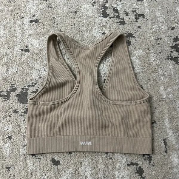 White Fox Active Tan Seamless Sports Bra Size Medium - Image 2