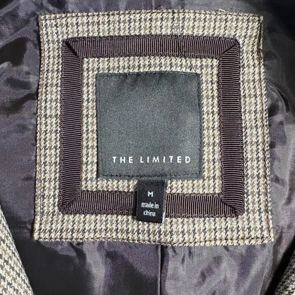 The Limited Women Brown‎ Houndstooth Four Pocket Button Front Blazer Jacket Size M - Image 8