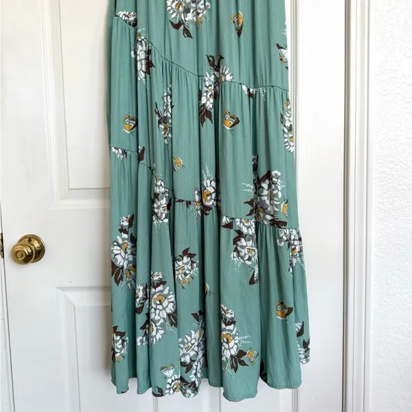 Free People All I Got Floral Printed Maxi Dress 0 XS Blue - Image 4