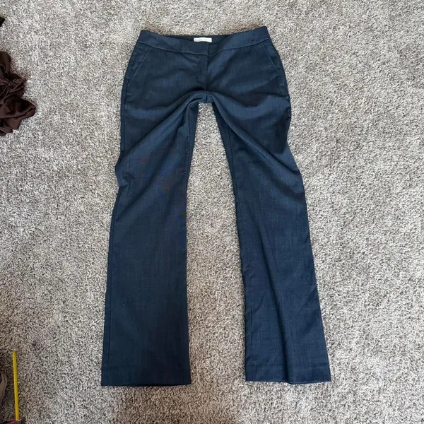 New York & Co Blue Wide Leg Pinstripe Trouser Pants - Image 7