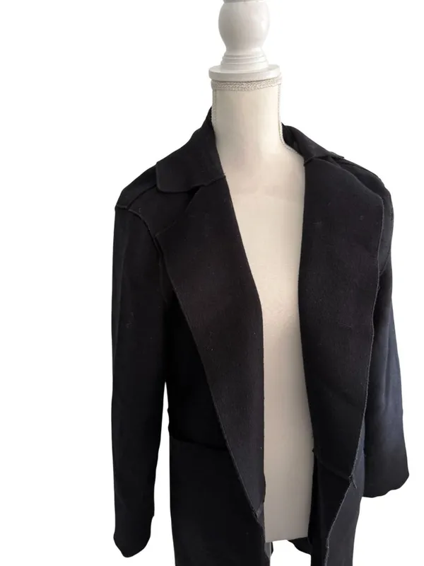 C LUXE Black Fall Coat Jacket Size Medium - Image 2