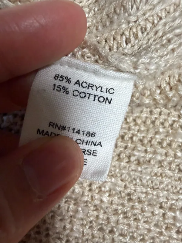 Redy Cream Open-Front Ribbed Women's Sweater Cardigan Size Small EUC - Image 3