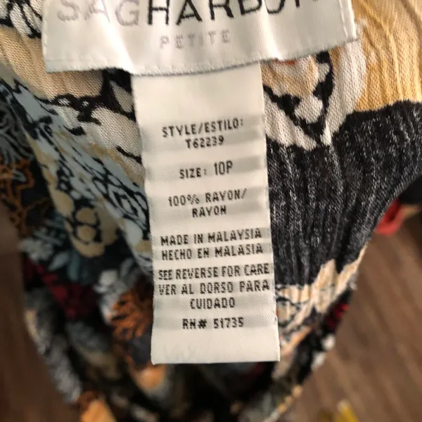 90s Vintage Sag Harbor black brown tan earthy fairy grunge patchwork tiered midi skirt indie boho elastic waist - Image 3