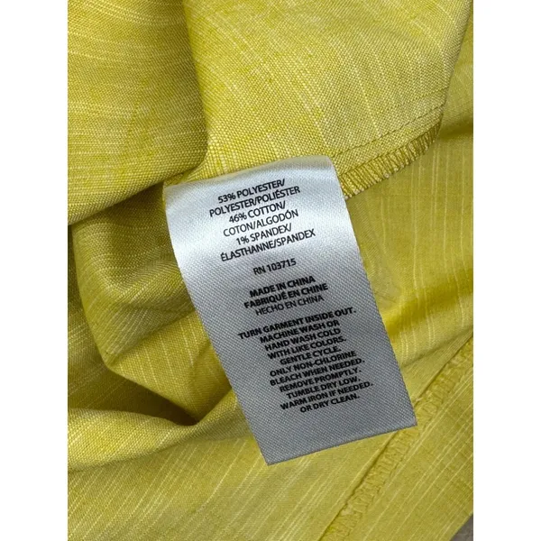 Sharagano Women Laurel Leaf Yellow Zip Front Safari Belted Dress Size 10 Utility - Image 5
