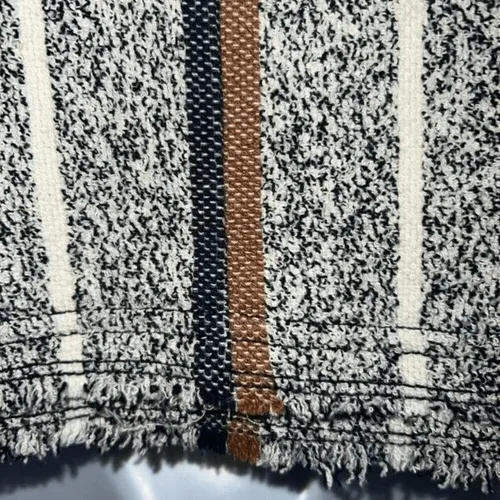 ANN TAYLOR Boucle Tweed‎ Fringe Hems Stripe Print S/S Top NWOT XS - Image 8