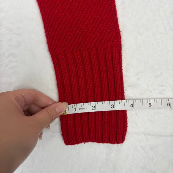 GUESS Cable-Knit Turtleneck Sweater Dress Women's M Red Parisian Holiday Party - Image 8