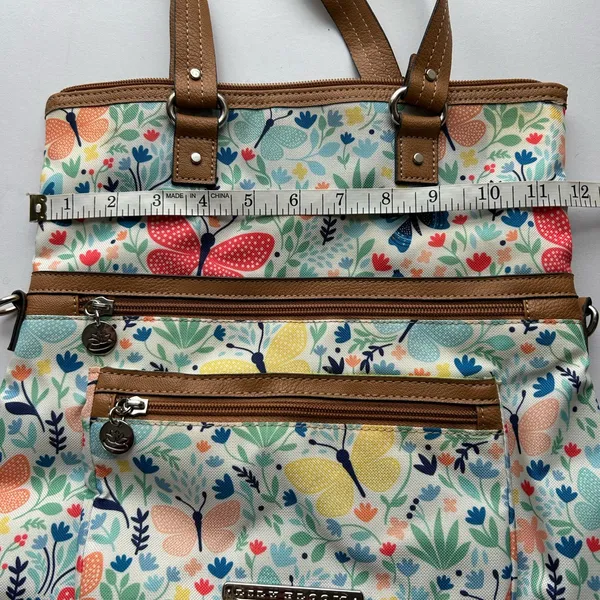 Floral Butterfly Tote Bag with Tan Accents - Image 6