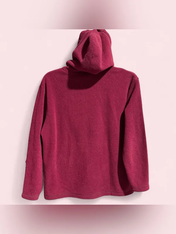 Vintage Y2K Looney Tunes Tweety Bird Fleece Hoodie Burgundy Small - Image 7