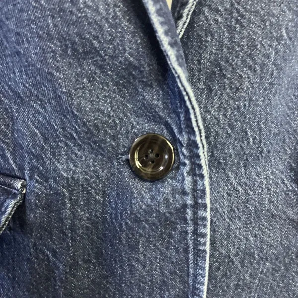Abercrombie & Fitch Dark Wash Boxy Long Sleeve Jean Blazer Jacket Button Medium - Image 6