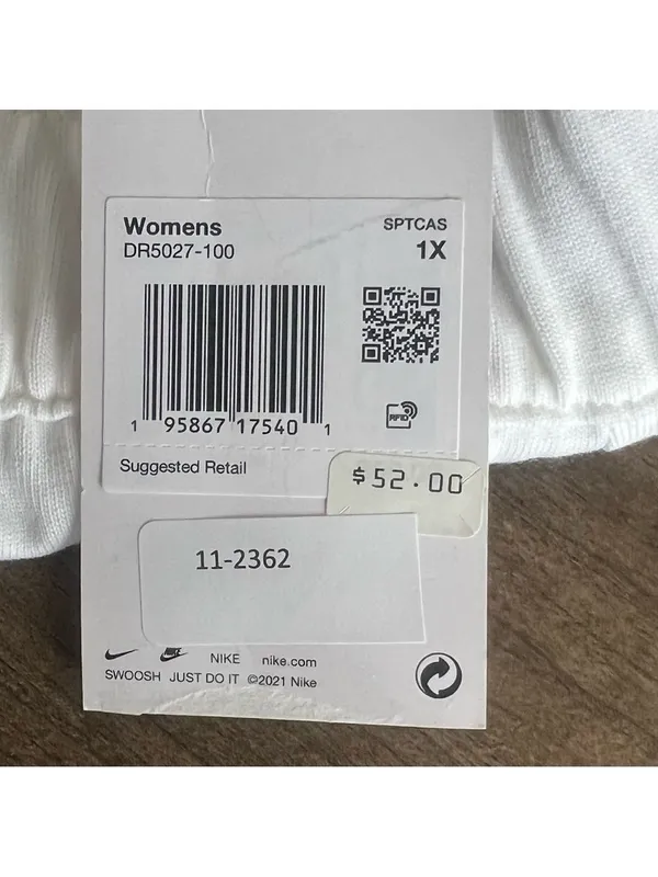 Nike NEW Women's Loose Fit High Rise White Jersey Plus Size Short Size 1X - Image 5