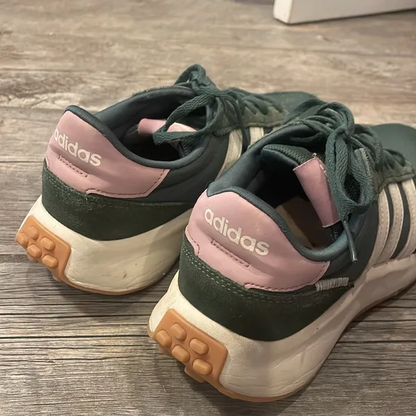 Adidas women’s green and pink sneakers - Image 2