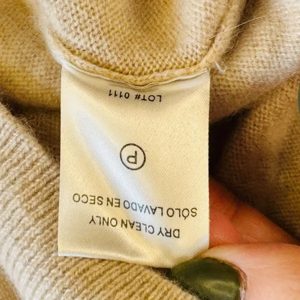 Hilary Radley Cashmere Oatmeal Beige Crewneck Sweater Womens S Minimalist‎ Chic - Image 5