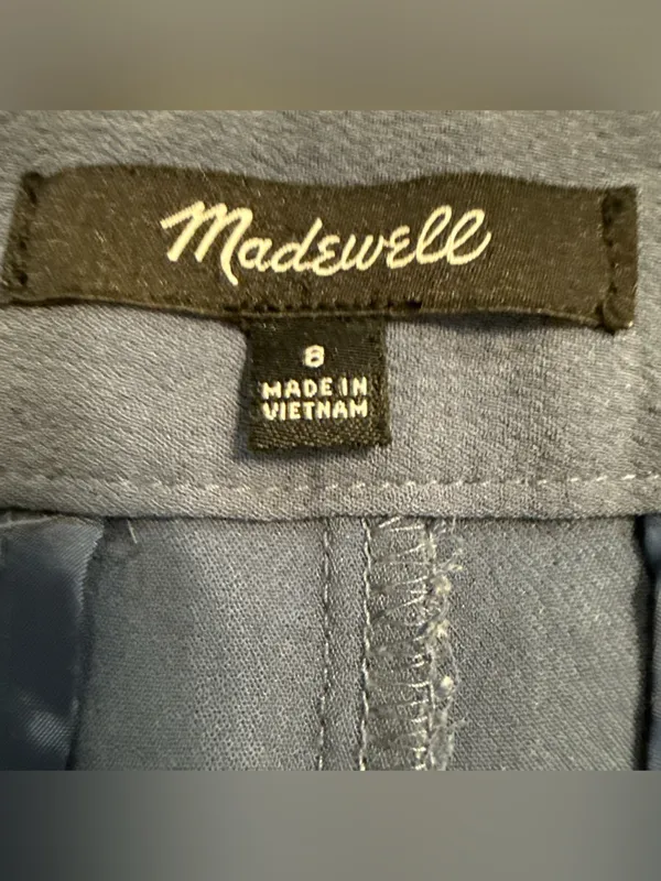 Madewell High Rise Wide Leg Single Pleat Pants in Dusty Blue Size 8 - Image 3