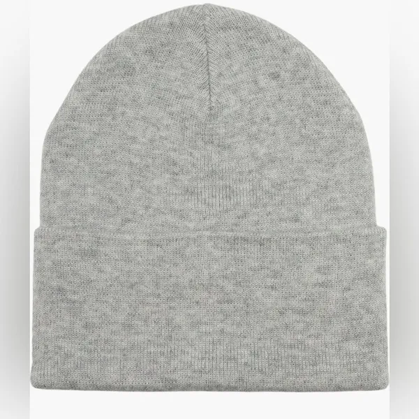 UGG Winter Soft Heather Gray Ribbed Knit Cuff Logo Beanie OS NWT - Image 7