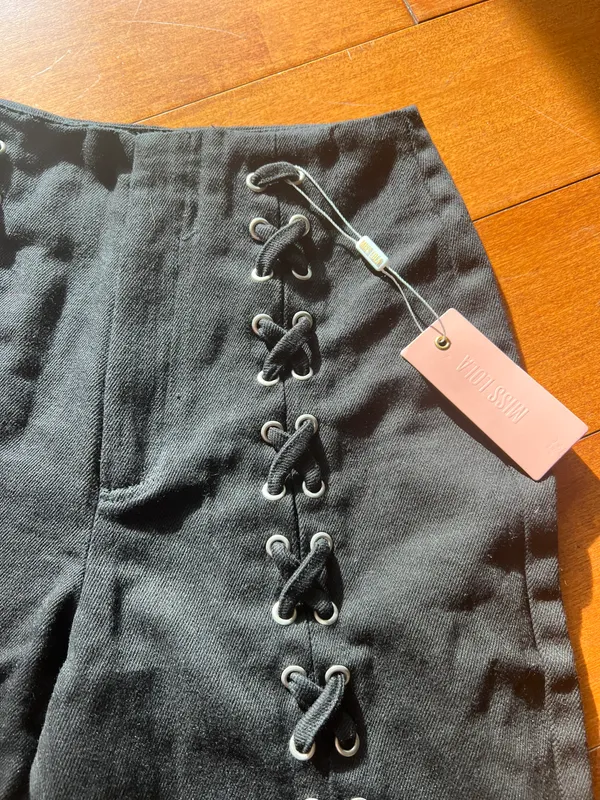 Revolve Lace Up Criss Cross Jeans - Image 2