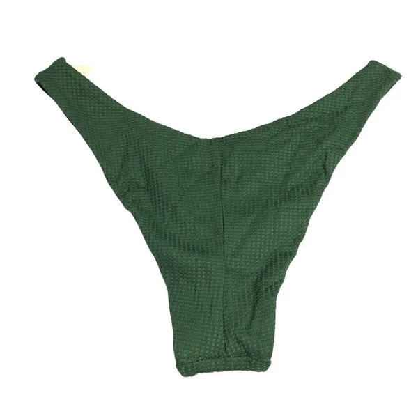 Aerie Bikini Bottom Cheekier High Cut Textured Green M - Image 2