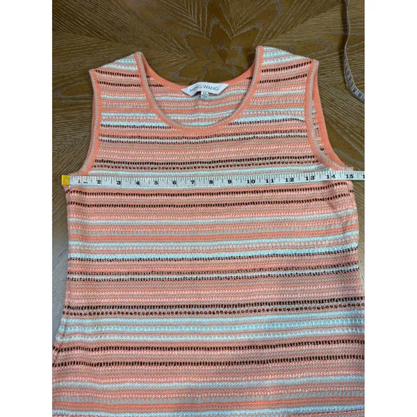 Ming Wang Sleeveless‎ Dress Sheath Stretchy Striped Orange Blue Black Size XS - Image 7