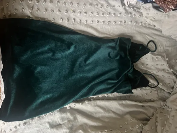 Total Style Stunner Velvet Mini Dress in Dark Teal - Image 4