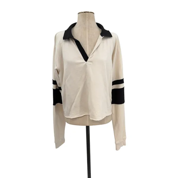 Splits59 Tiger French Terry Rugby Sweatshirt Vintage White Black XL - Image 3