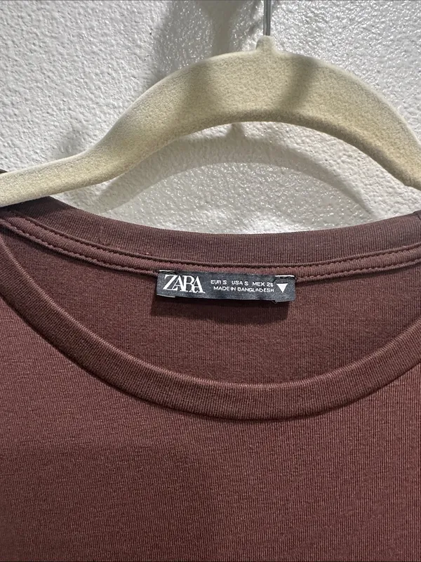 Zara Chocolate Brown Long Sleeve Bodycon Mini Dress - Image 2
