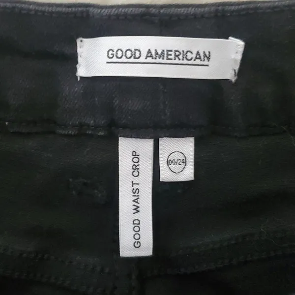 Good American good waist crop black skinny jeans sz 00/24 - Image 6