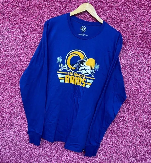 Los Angeles Rams NFL Helmet Beach Tailgate Long Sleeve L - Image 3
