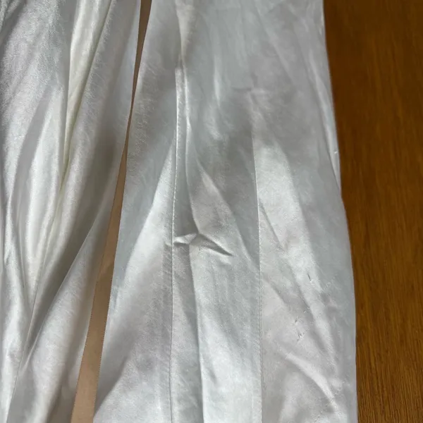 NEW Meshki Meghan Sleeveless Satin V-Neck Maxi Dress Ivory XXXL READ - Image 12