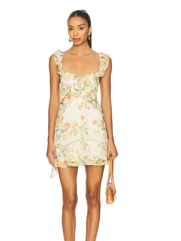 NWOT $168 Free People Bali Flora Minidress Large, TEA COMBO - Image 2