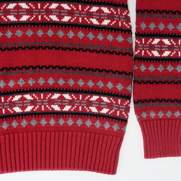Vintage 90s Dockers Red Fair Isle Christmas Sweater - Image 5