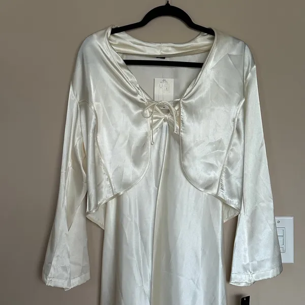 Jones New York Vintage Satin Ivory 2pc Slip Dress Set Size Medium NWT Bridal Boudoir - Image 7