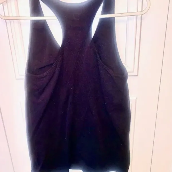 Dri-fit style black racer‎ back tank w/bra - Image 3