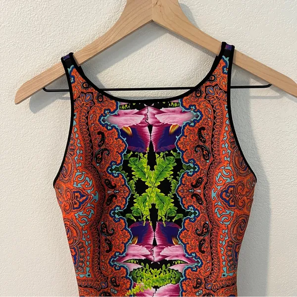 Revolve Clover Canyon Orchid Trip Neoprene Dress Sleeveless Mini Paisley‎ - Image 4