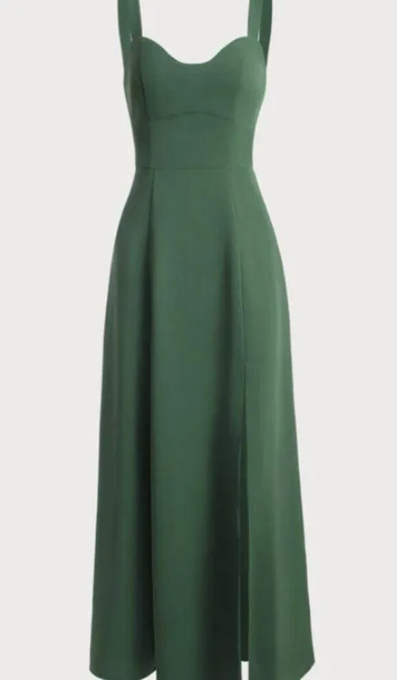 RIHOAS The Solid Color Side Slit Maxi Dress 3 Green Size M - Image 6