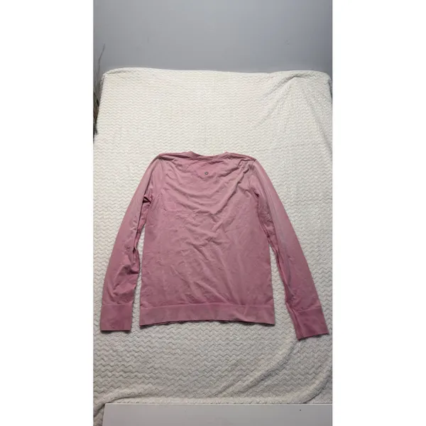Lululemon Swiftly Tech Long Sleeve Shirt Pink Heathered Crew Neck Size 6 4501 - Image 3