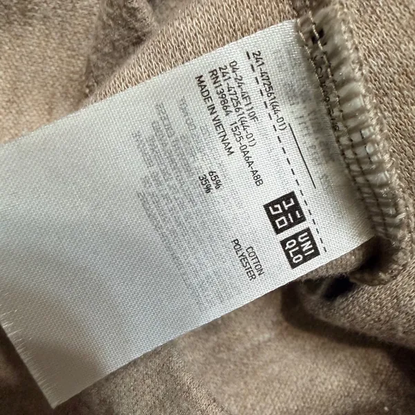Uniqlo Womens Tan Beige Half Zip Sweatshirt Cropped Pullover 241-472561 XS - Image 5