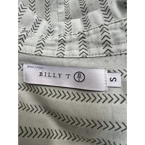 Billie T‎ Striped Utility Shirt Green Button Up Long Sleeve Boho Western - Image 6