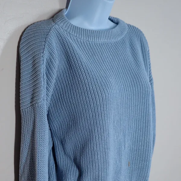 Brandy Melville Light Blue Ribbed‎ Knit Cropped Sweater - Image 4