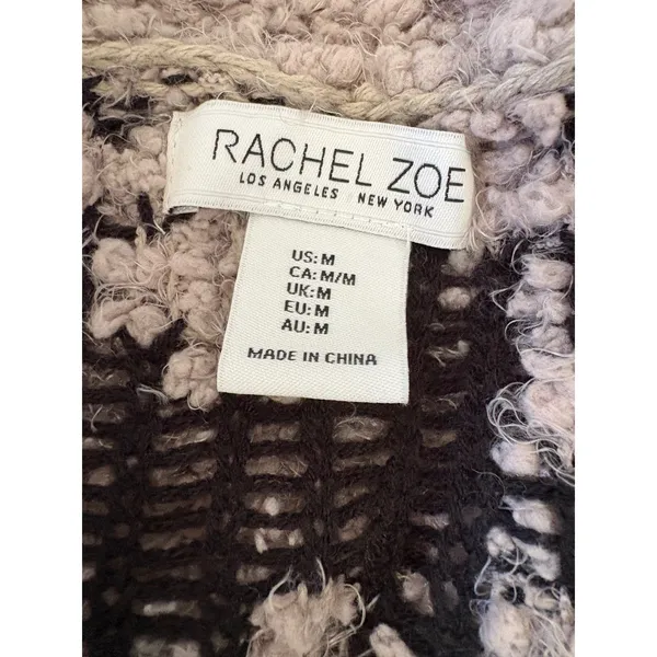 Rachel Zoe Leopard Print‎ Cozy Long Cardigan Sweater Womens Medium Open Front - Image 3