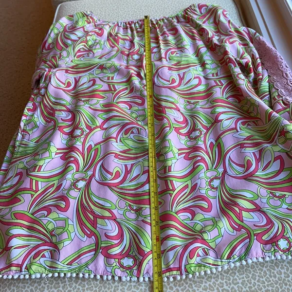 Crown & Ivy Tunic with Pink cotton lace & colorful design - Image 11